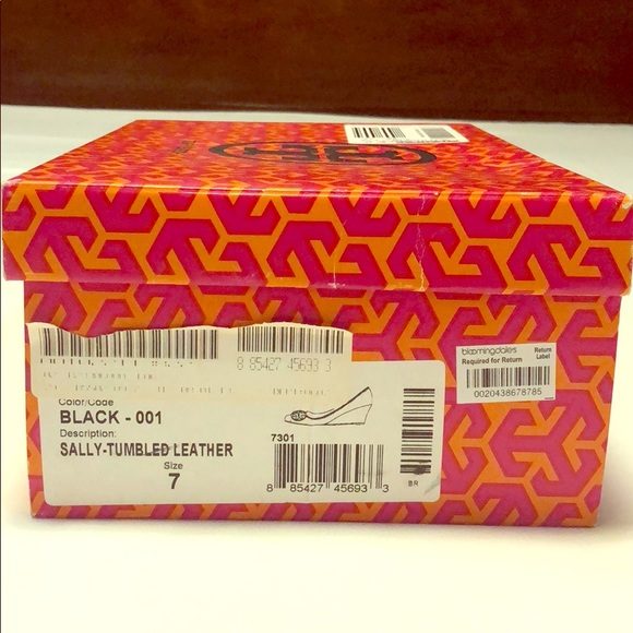 Tory Burch Sally Tumbled Leather Wedge Heel Sz 7 - Picture 2 of 6